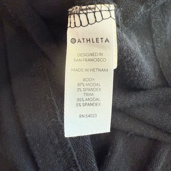 Athleta Nirvana Twist Front Top Sz MED Black Loungewear Athleisure Soft Tunic - Picture 7 of 11